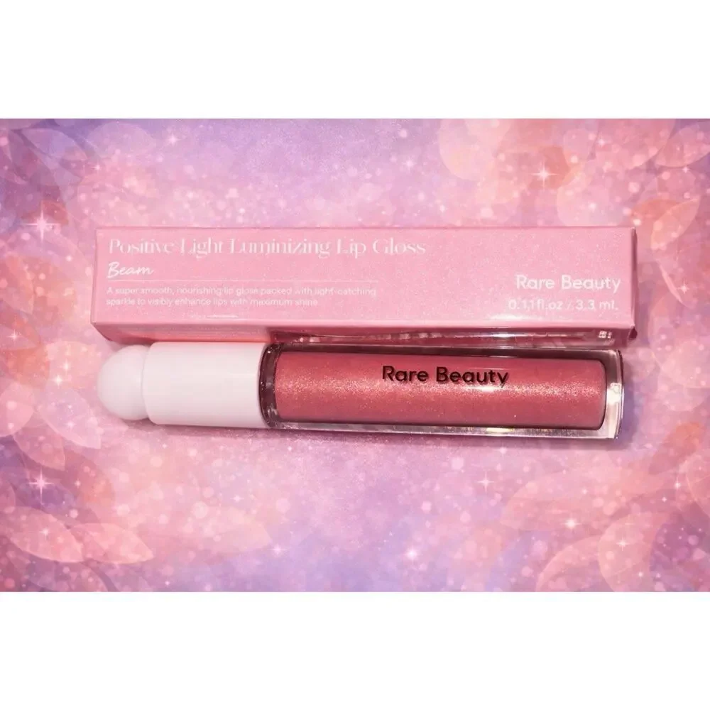 Rare Beauty Positive Light Luminizing Lip Gloss Beam Peachy Coral Shimmer